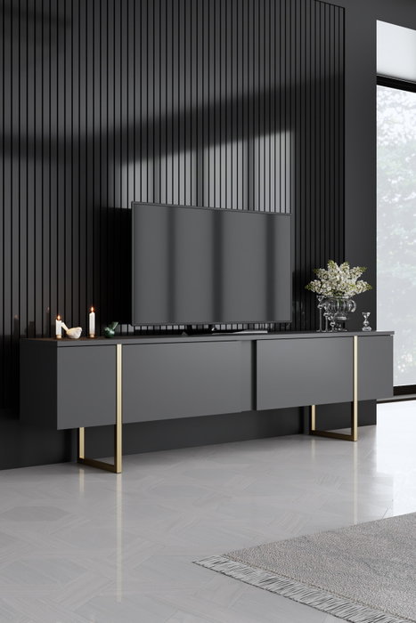 Hanah Home Conjunto de muebles de salón Luxe, Antracita y Oro